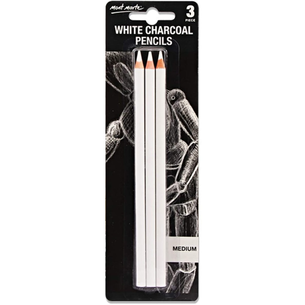 Buy White Charcoal Pencils 3 Pc Mont Marte